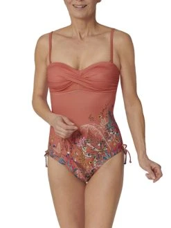 Triumph Botanical Leaf Swimsuit - Orange/Dark Combination