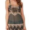 Wacoal Embrace Lace Chemise -MARIE JO Shop braforme wa814191 076 wacoal lingerie embrace lace ebony with shifting sand chemise f