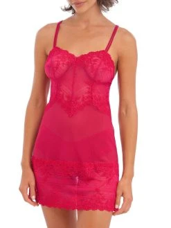 Wacoal Embrace Lace Chemise -MARIE JO Shop braforme wa814191 615 wacoal lingerie embrace lace red chemise f