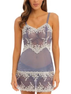 Wacoal Embrace Lace Chemise -MARIE JO Shop braforme wa814191 976 wacoal lingerie embrace lace blue chemise f