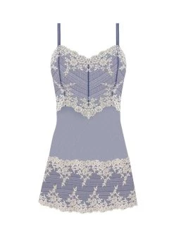 Wacoal Embrace Lace Chemise -MARIE JO Shop braforme wa814191 976 wacoal lingerie embrace lace blue chemise p