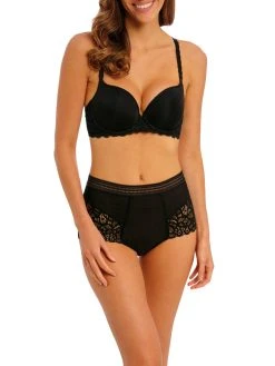 Wacoal Raffine Underwired Contour Bra - Black -MARIE JO Shop braforme wacoal we148004 blk fl