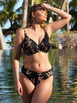 FANTASIE Luna Bay Gathered Full Cup Bikini Top - Lacquered Black -MARIE JO Shop fantasie 20luna 20bay 20swimwear 20fs502401lak 20ls