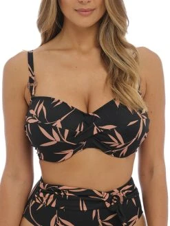 FANTASIE Luna Bay Twist Bandeau Bikini Top - Lacquered Black -MARIE JO Shop fantasie 20luna 20bay 20swimwear 20fs502409lak 20f1