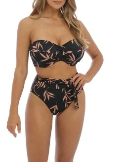 FANTASIE Luna Bay Twist Bandeau Bikini Top - Lacquered Black -MARIE JO Shop fantasie 20luna 20bay 20swimwear 20fs502409lak 20full