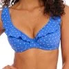 FREYA Jewel Cove High Apex Bikini Top - Azure