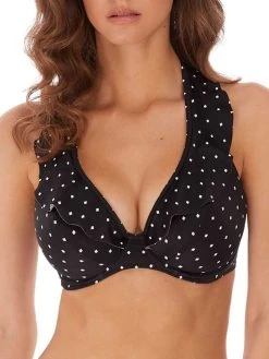 FREYA Jewel Cove High Apex Bikini Top - Black